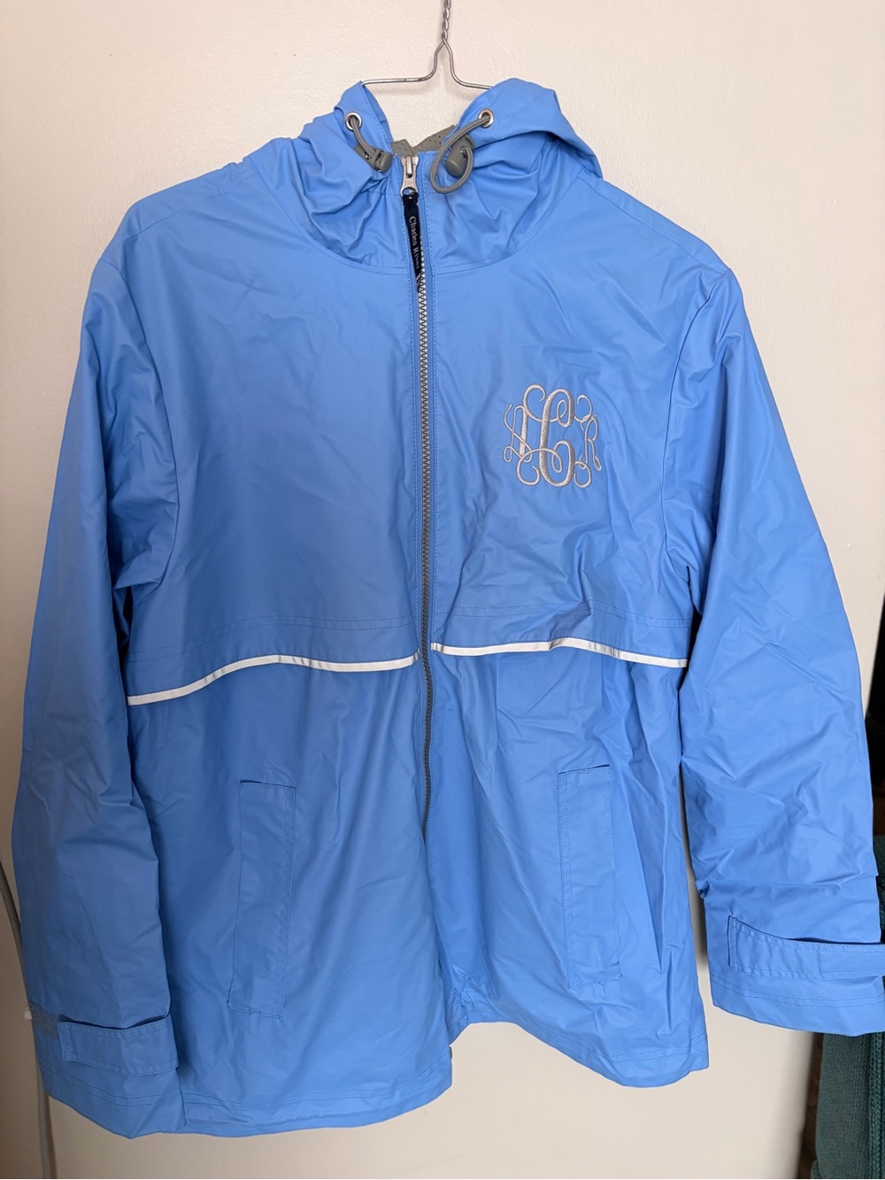 Light Blue Hooded Rain Jacket with Monogram ARC